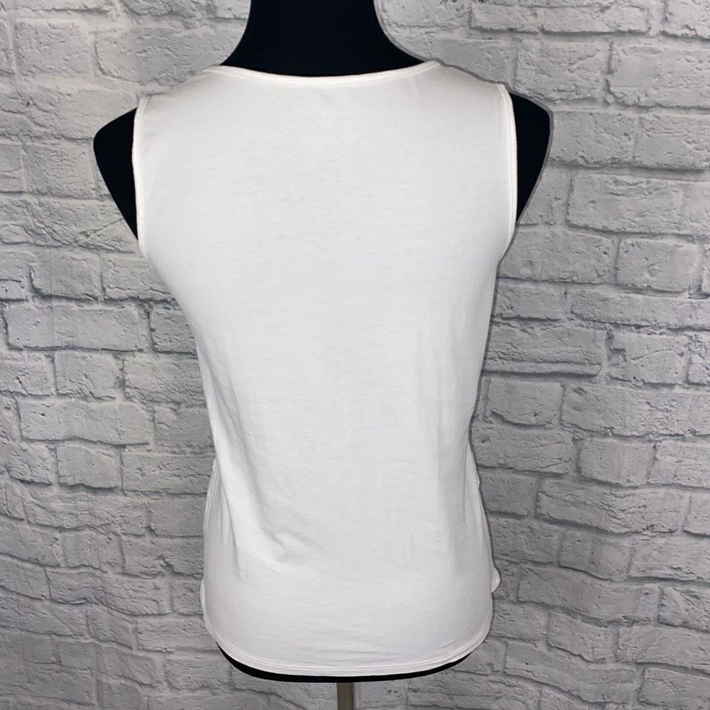 Talbots women S petite sleeveless tank top white w/textured embroidery design - Picture 7 of 9
